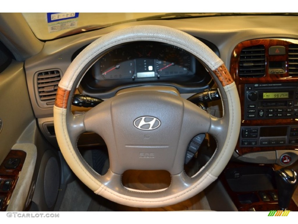 2005 Sonata LX V6 - Ruby Red / Beige photo #9