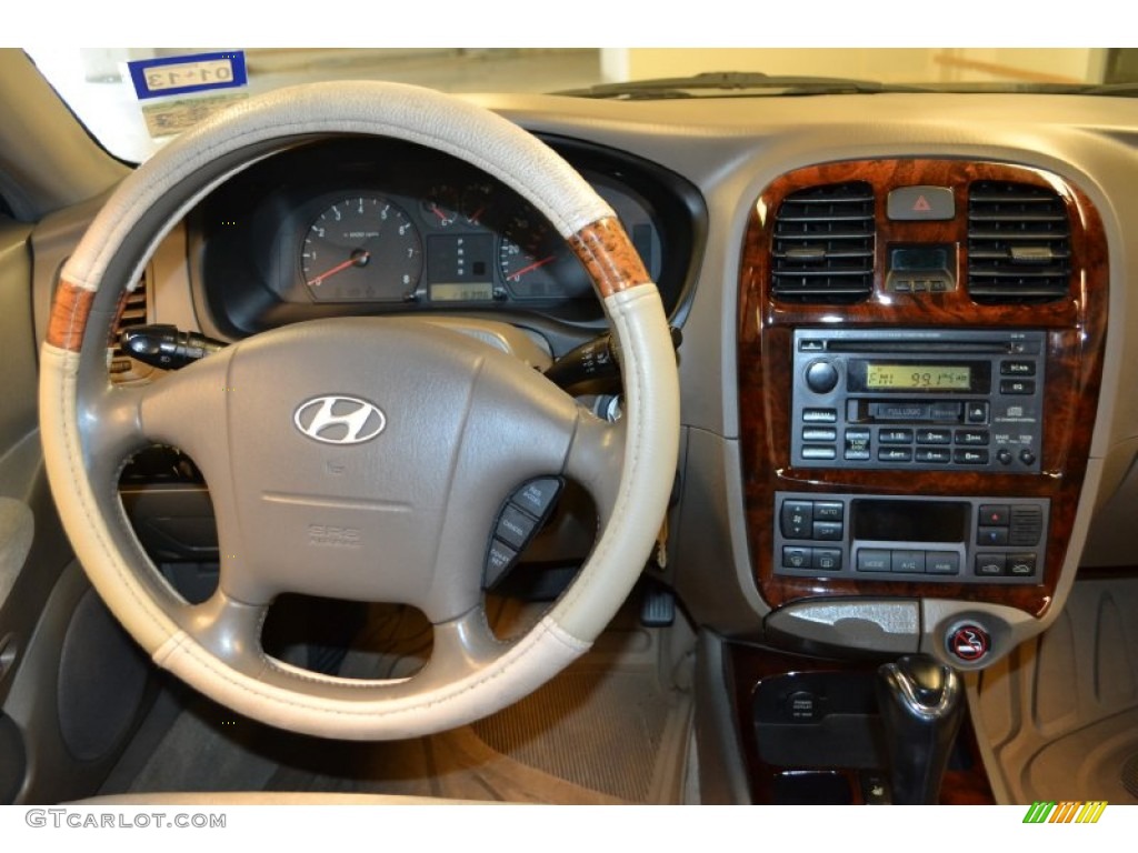 2005 Sonata LX V6 - Ruby Red / Beige photo #10