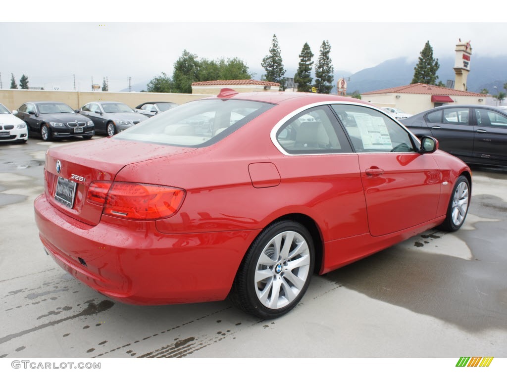 2012 3 Series 328i Coupe - Crimson Red / Cream Beige photo #2