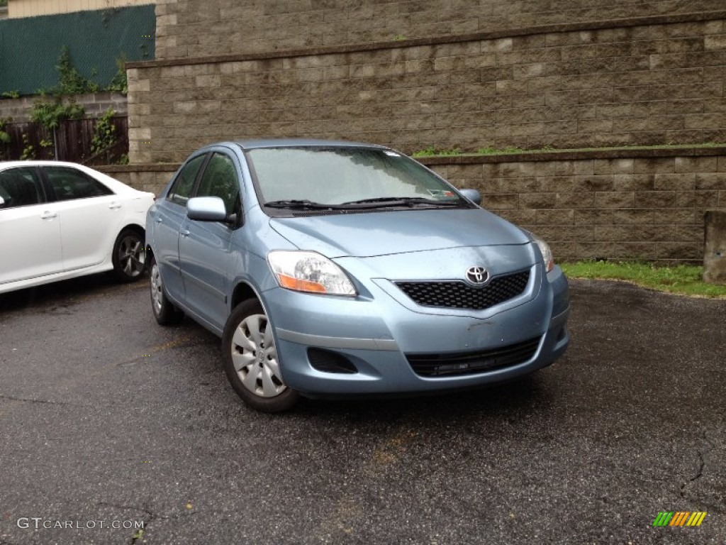 Zephyr Blue Metallic 2009 Toyota Yaris Sedan Exterior Photo #65527517