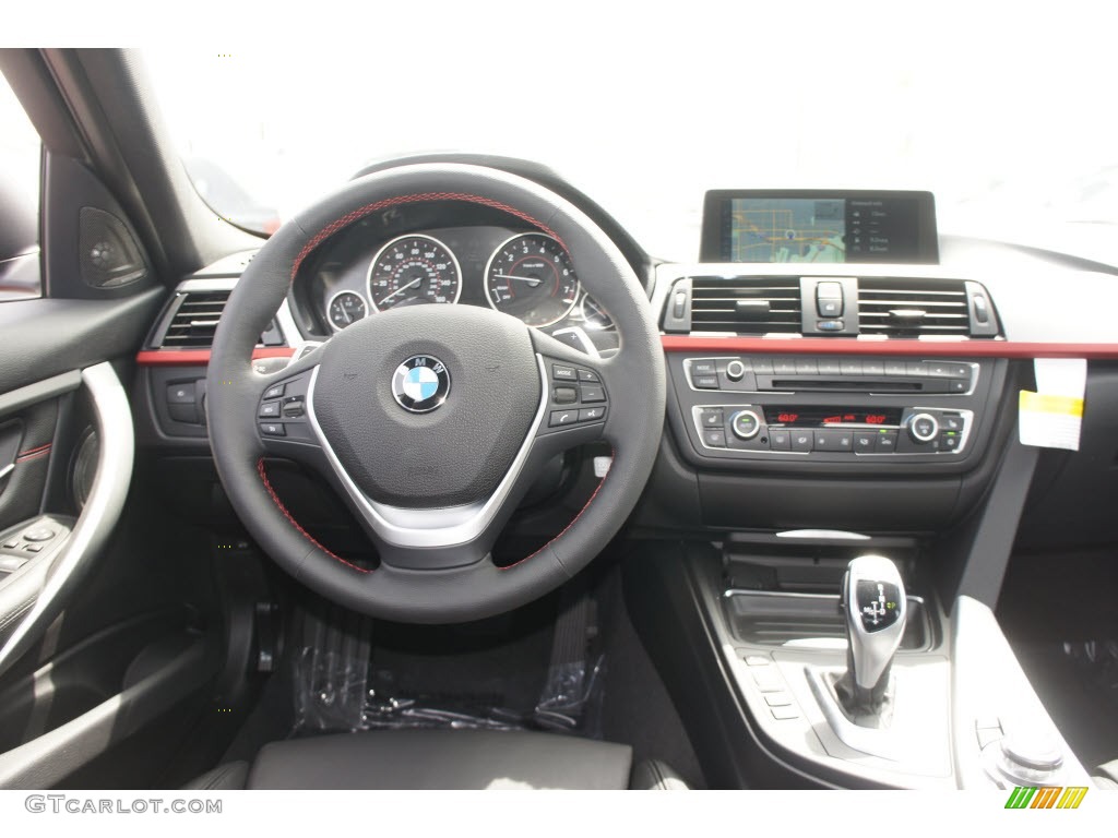 2012 BMW 3 Series 335i Sedan Black/Red Highlight Dashboard Photo #65527544