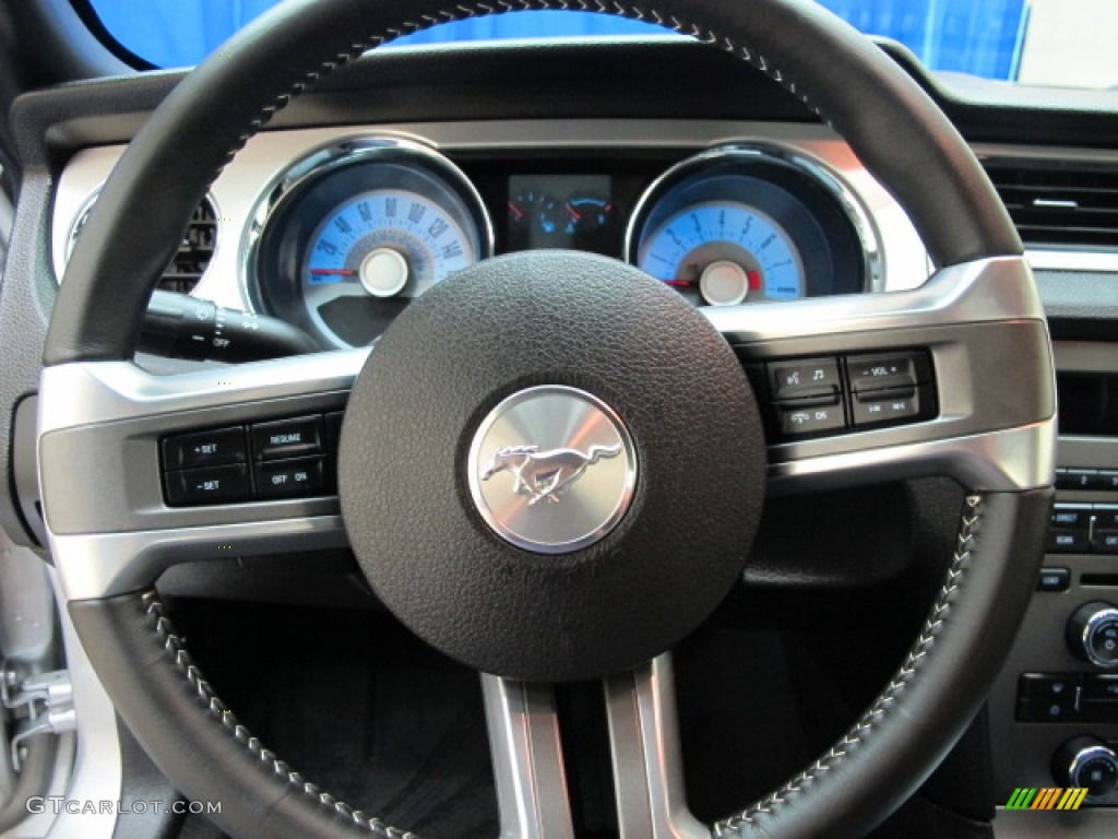 2012 Ford Mustang V6 Mustang Club of America Edition Coupe Charcoal Black Steering Wheel Photo #65529225