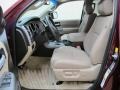 2011 Toyota Sequoia Sand Beige Interior Front Seat Photo