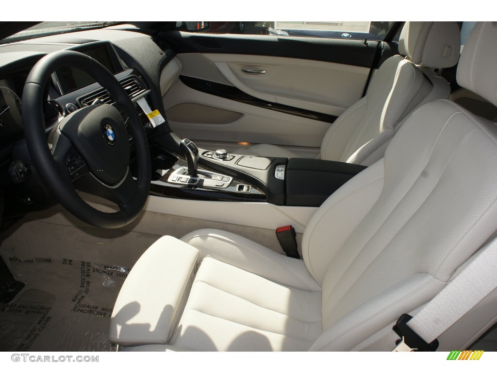 Ivory White Nappa Leather Interior 2012 BMW 6 Series 640i Convertible Photo #65532182