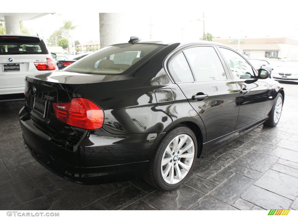 2011 3 Series 328i Sedan - Jet Black / Beige photo #2