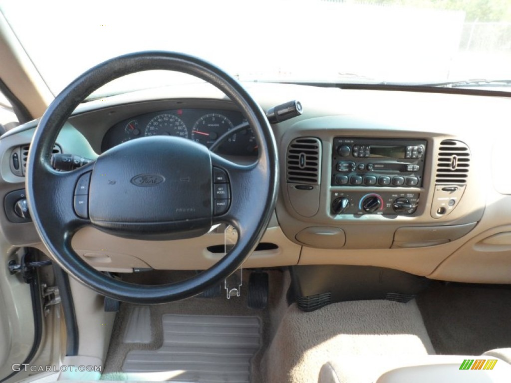 1999 Ford F150 XLT Extended Cab Medium Prairie Tan Dashboard Photo #65533773