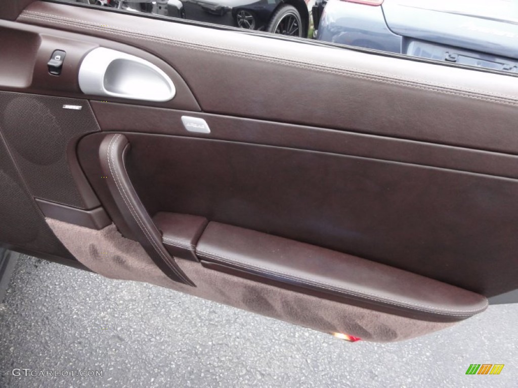 2009 Porsche 911 Carrera S Cabriolet Cocoa Natural Leather Door Panel Photo #65536383