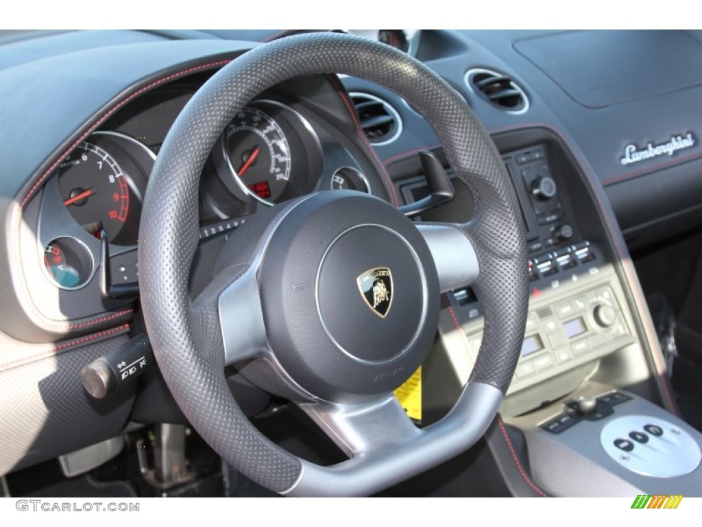 2008 Lamborghini Gallardo Spyder Nero Perseus Steering Wheel Photo #65539443