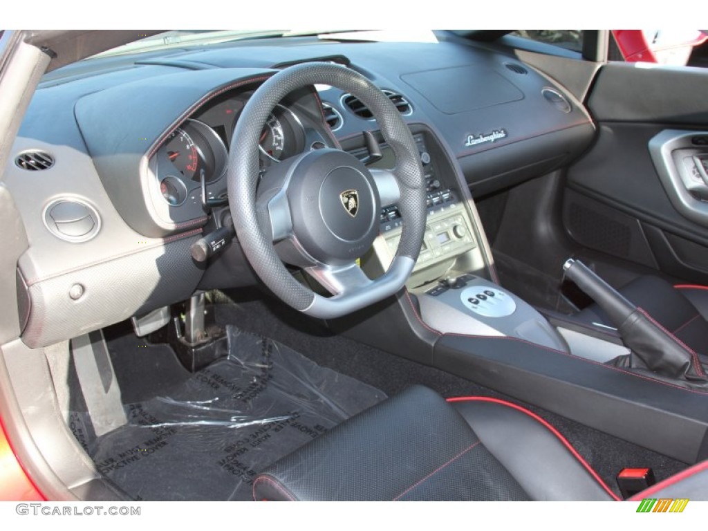 Nero Perseus Interior 2008 Lamborghini Gallardo Spyder Photo #65539450