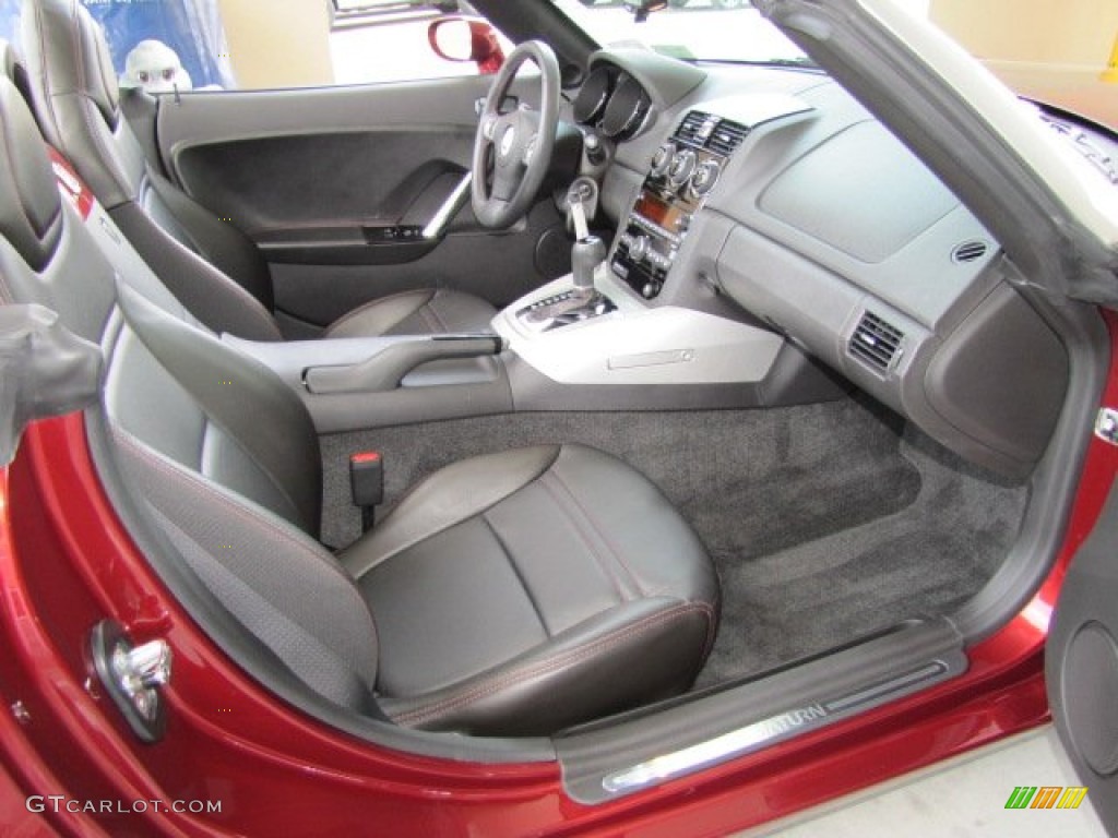 Black Interior 2009 Saturn Sky Ruby Red Special Edition Roadster Photo #65540370