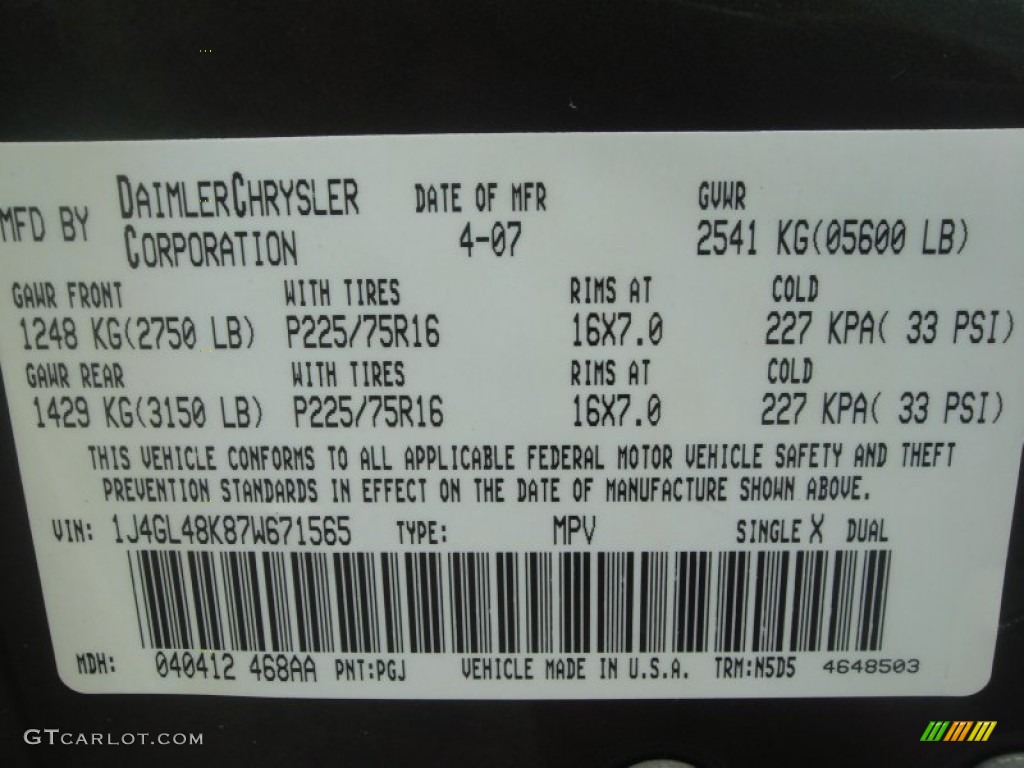 PGJ 2007 Jeep Liberty Sport 4x4 Parts
