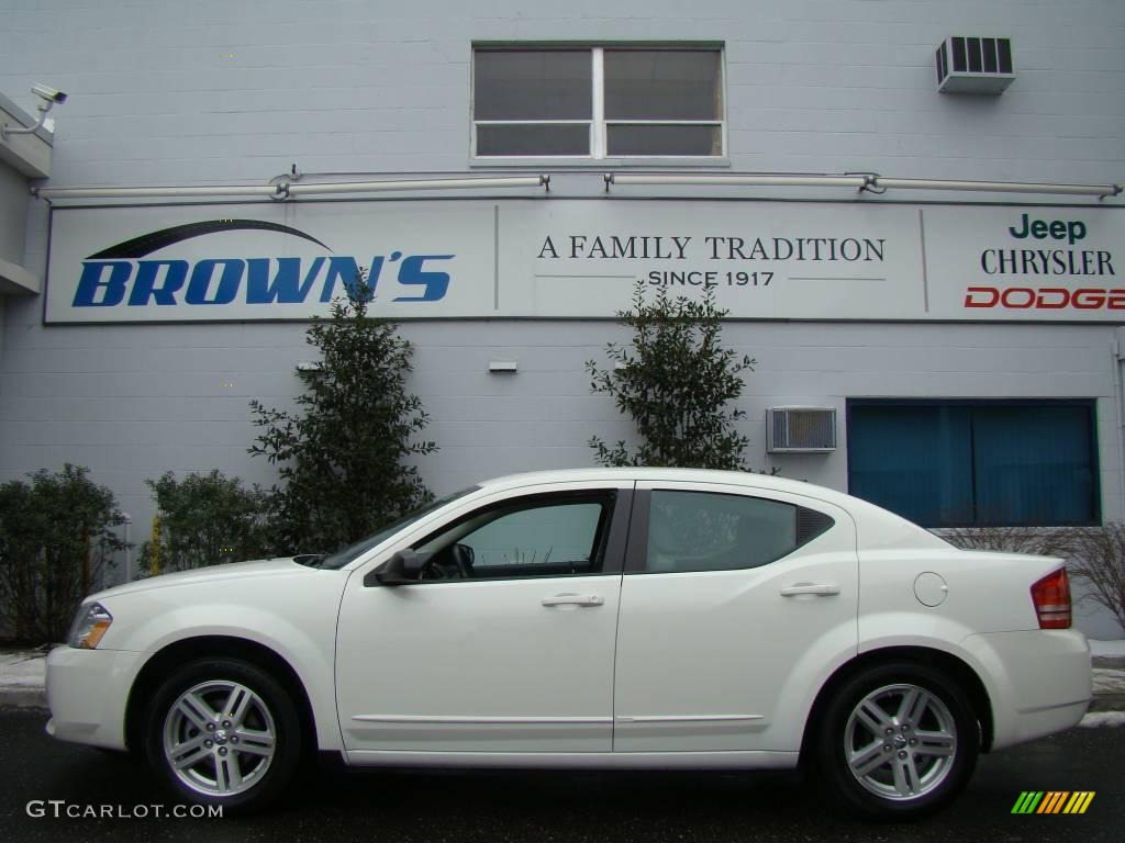 2008 Avenger SXT - Stone White / Dark Slate Gray/Light Slate Gray photo #1