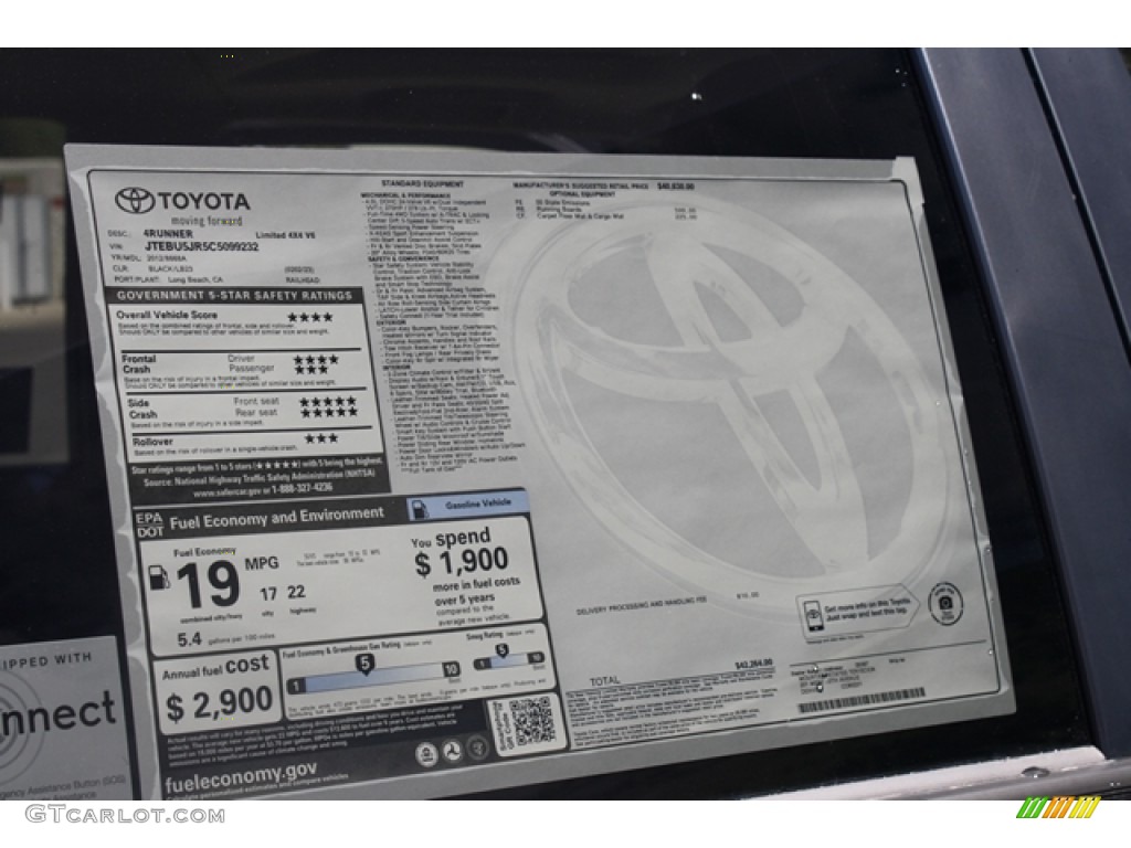 2012 4Runner Limited 4x4 - Black / Sand Beige Leather photo #14