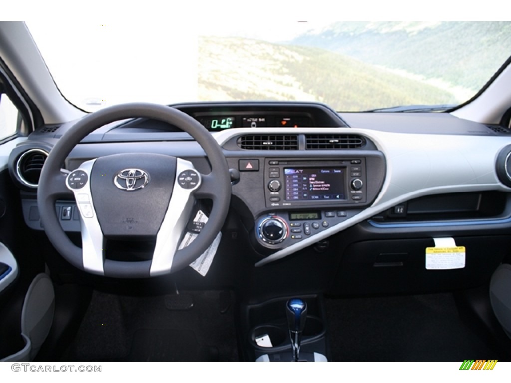 2012 Toyota Prius c Hybrid Three Light Blue Gray/Black Dashboard Photo #65546541