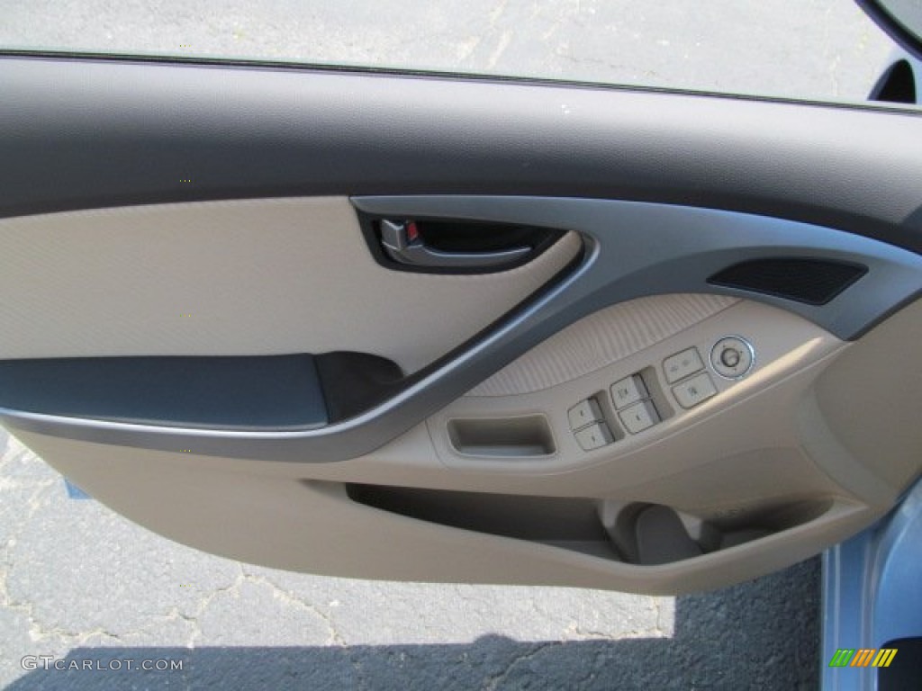 2013 Elantra GLS - Blue Sky Metallic / Beige photo #7