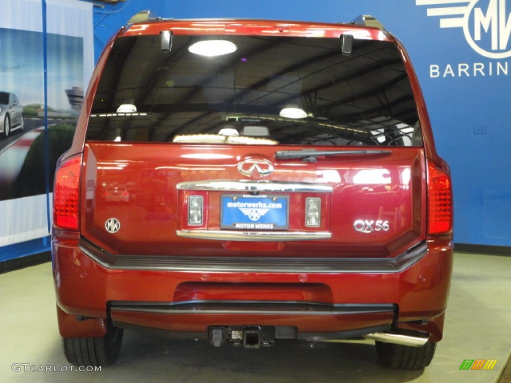 2010 QX 56 4WD - Deep Garnet Red / Wheat photo #7