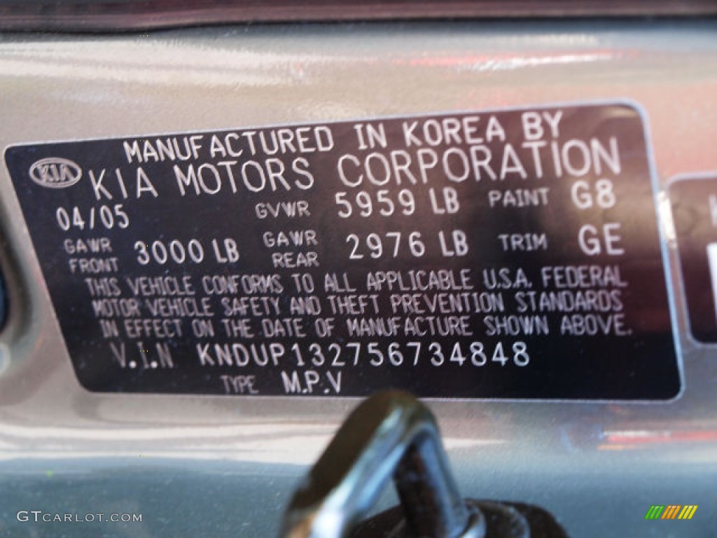 2005 Sedona Color Code G8 for Sage Green Metallic Photo #65549822