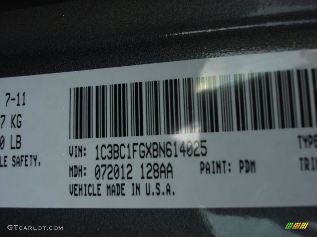 2011 Chrysler 200 Touring Color Code Photos