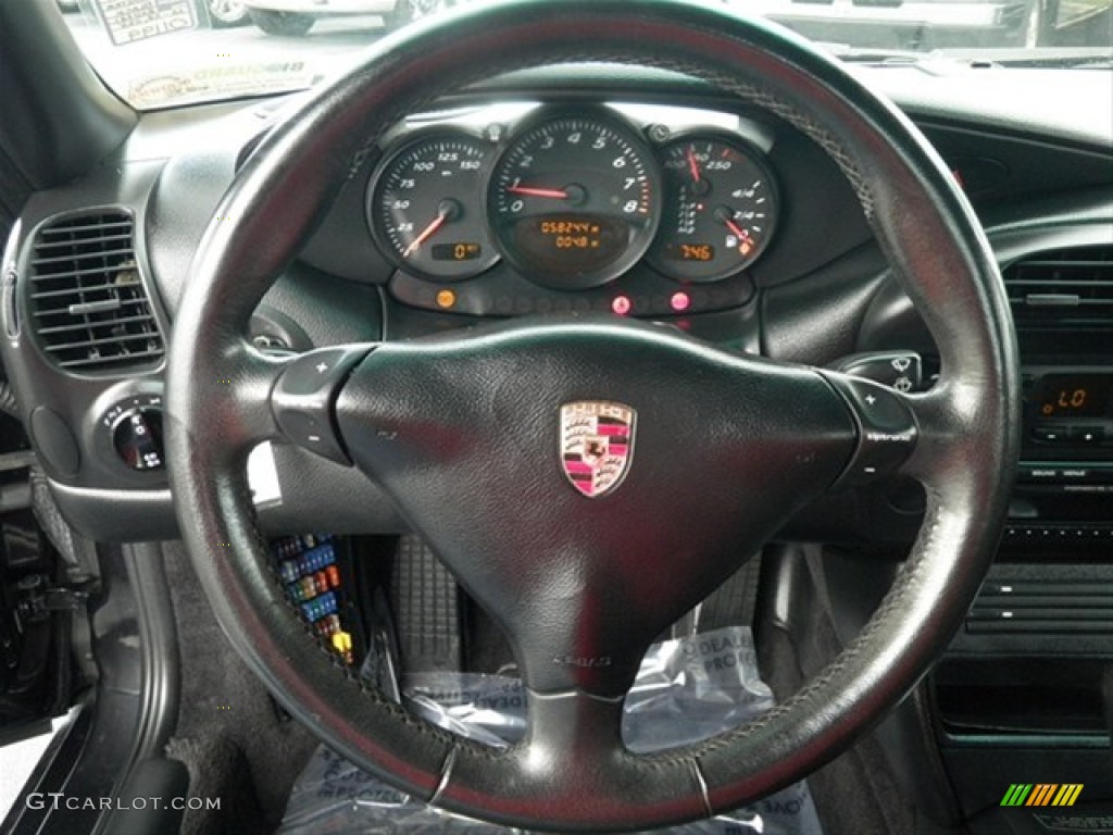 2004 Porsche Boxster Standard Boxster Model Black Steering Wheel Photo #65550432