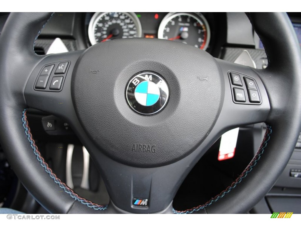 2009 BMW M3 Convertible Black Novillo Leather Steering Wheel Photo #65551445