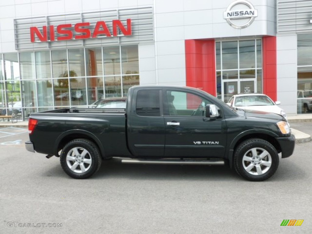 2008 Titan LE King Cab 4x4 - Timberline Green / Almond photo #1