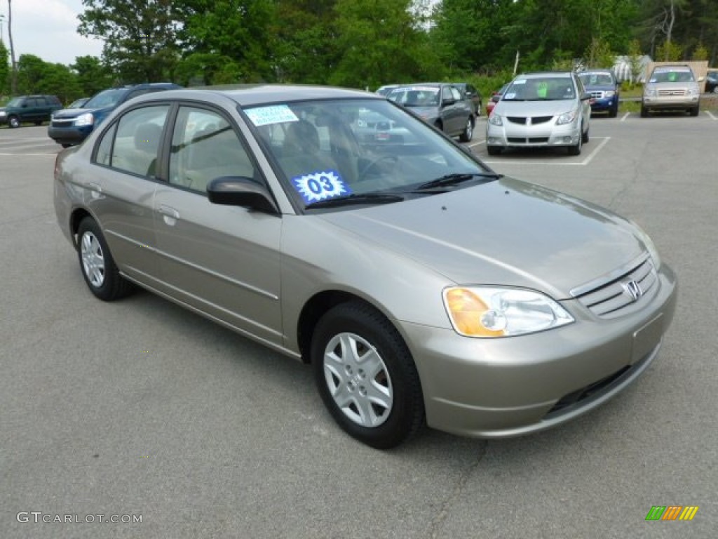 2003 Civic LX Sedan - Shoreline Mist Metallic / Ivory photo #1