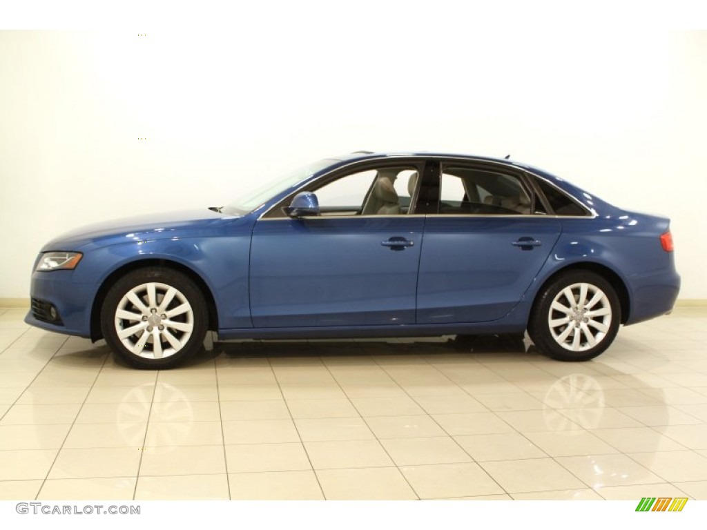 2009 A4 3.2 quattro Sedan - Aruba Blue Pearl Effect / Light Grey photo #4