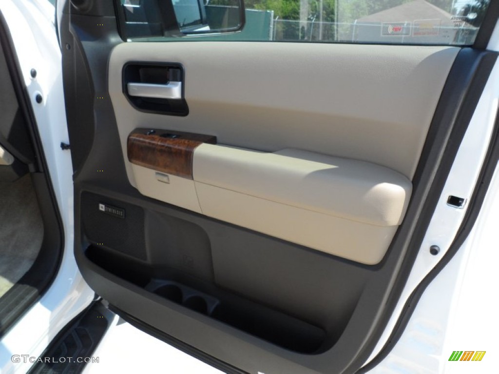 2010 Toyota Sequoia Platinum Sand Beige Door Panel Photo #65556611