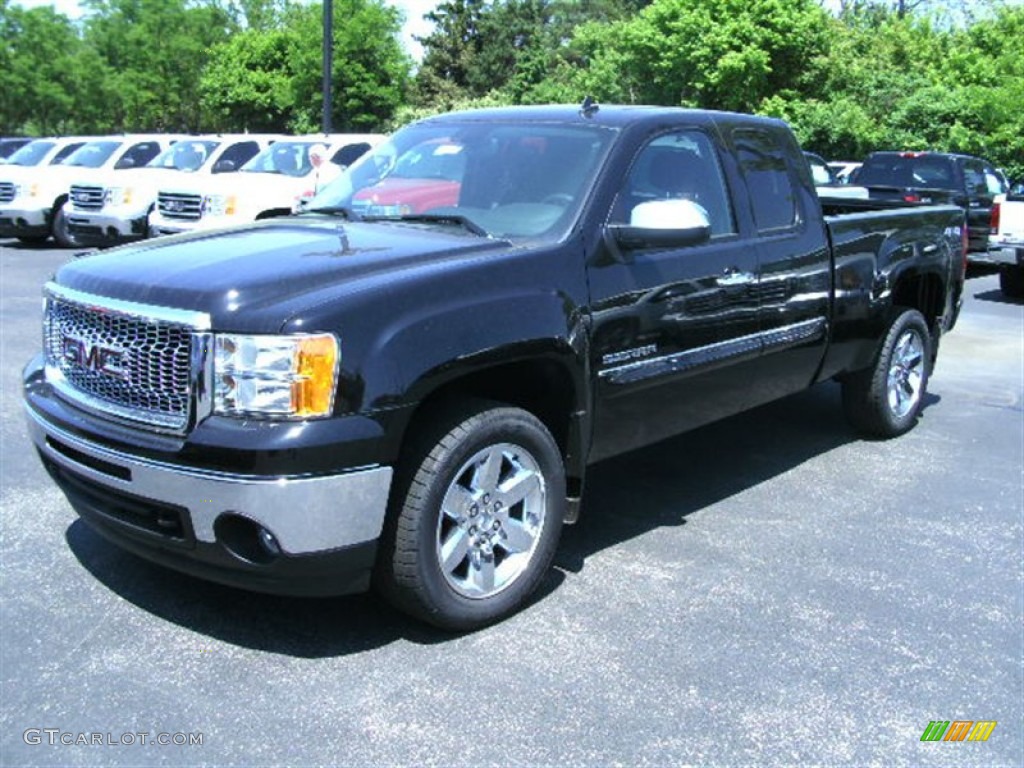 2012 Sierra 1500 SLE Extended Cab 4x4 - Onyx Black / Ebony photo #1
