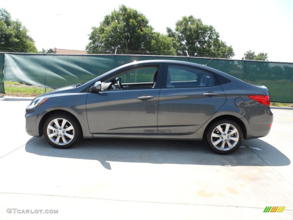 2012 Accent GLS 4 Door - Cyclone Gray / Gray photo #6