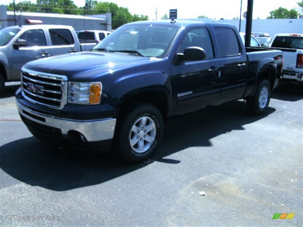 2012 Sierra 1500 SLE Crew Cab 4x4 - Midnight Blue Metallic / Ebony photo #1