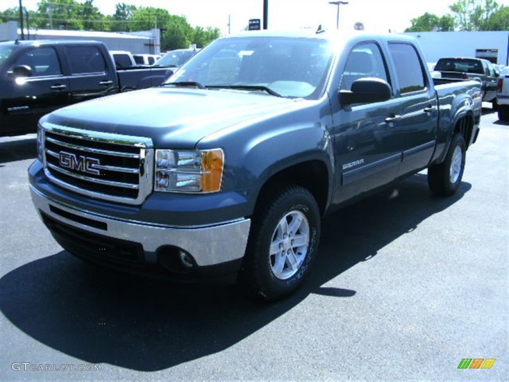2012 Sierra 1500 SLE Crew Cab 4x4 - Stealth Gray Metallic / Ebony photo #1