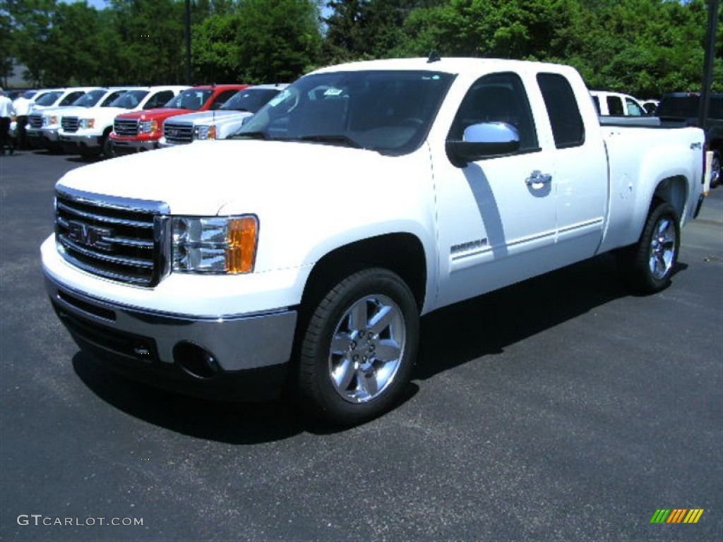 2012 Sierra 1500 SLE Extended Cab 4x4 - Summit White / Ebony photo #1