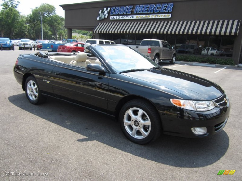 2001 Solara SE V6 Convertible - Black Sand Pearl / Ivory photo #1