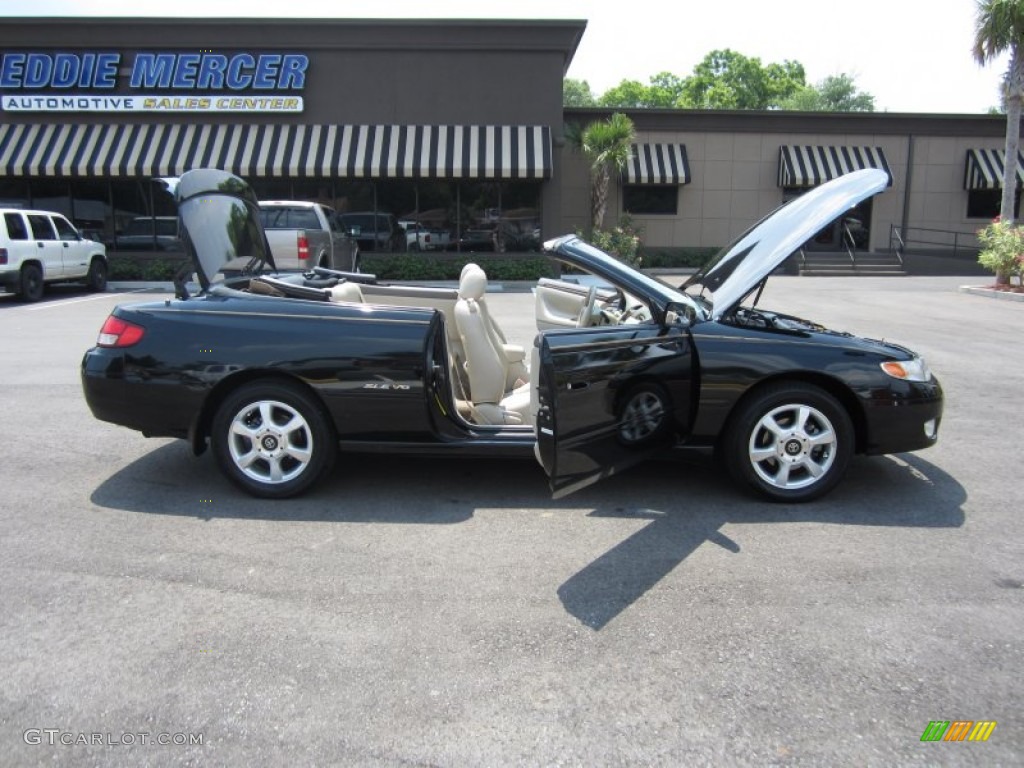 2001 Solara SE V6 Convertible - Black Sand Pearl / Ivory photo #32