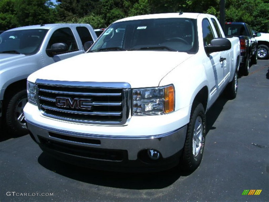 2012 Sierra 1500 SLE Extended Cab 4x4 - Summit White / Ebony photo #1