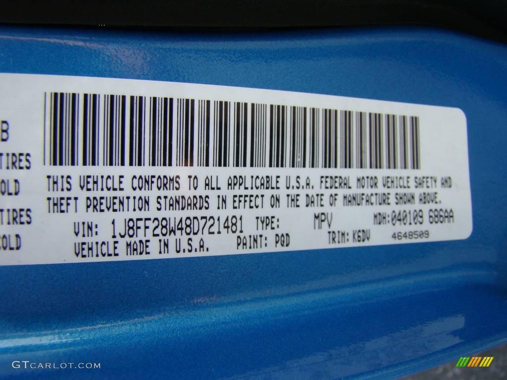 2008 Patriot Sport 4x4 - Surf Blue Pearl / Dark Slate Gray photo #15