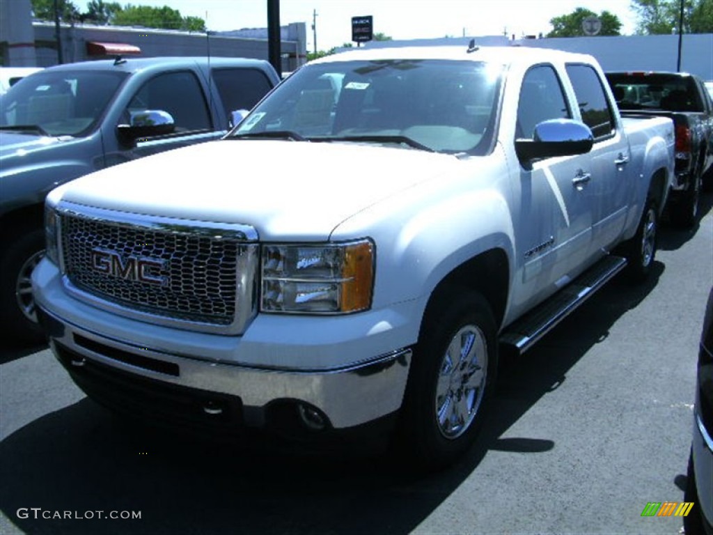 2012 Sierra 1500 SLE Crew Cab 4x4 - Summit White / Ebony photo #1
