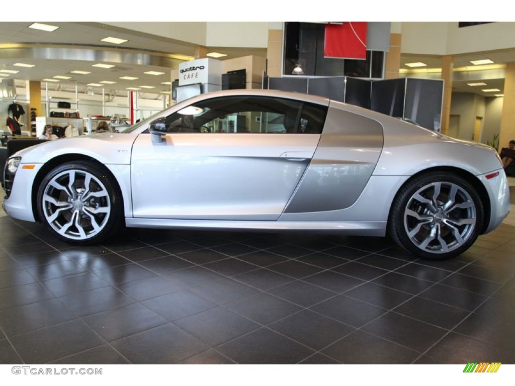 Ice Silver Metallic 2012 Audi R8 5.2 FSI quattro Exterior Photo #65565589