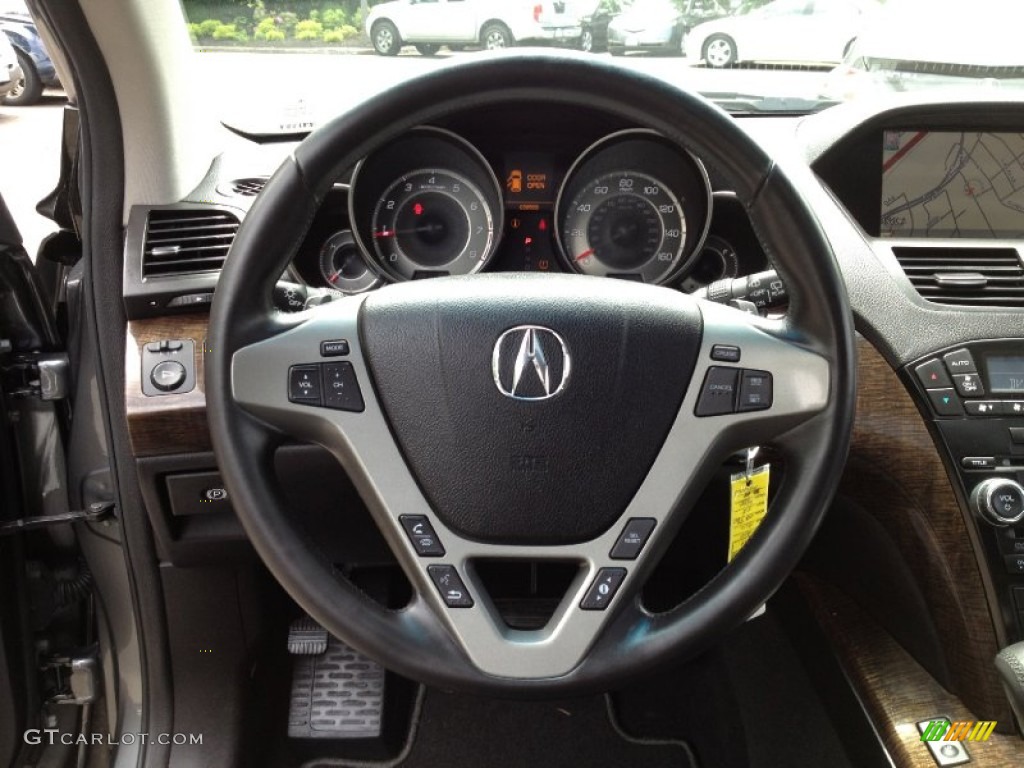 2010 Acura MDX Technology Ebony Steering Wheel Photo #65569034
