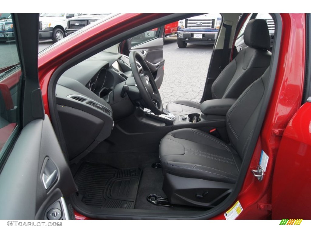 Charcoal Black Leather Interior 2012 Ford Focus Titanium Sedan Photo #65571431