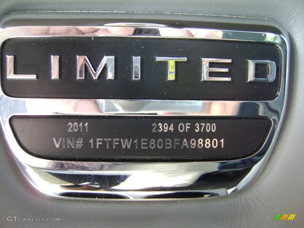 2011 Ford F150 Platinum SuperCrew 4x4 Info Tag Photo #65572115
