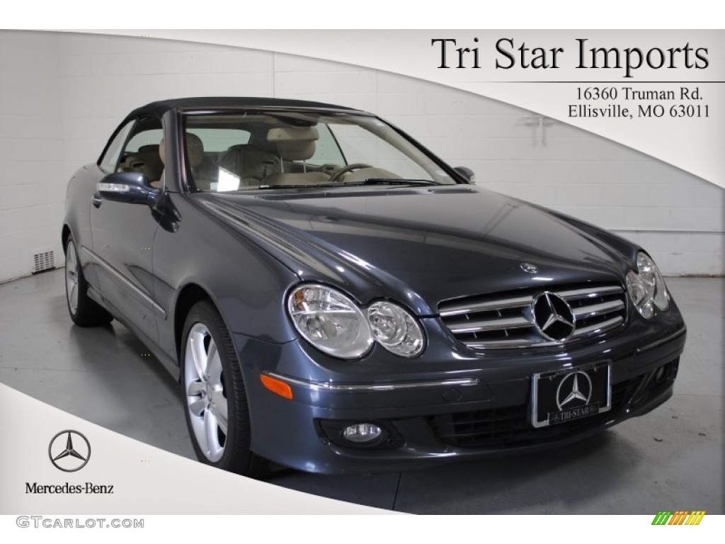 2008 CLK 350 Cabriolet - Steel Grey Metallic / Stone photo #1