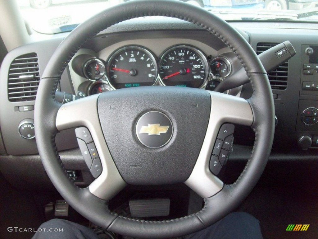 2012 Chevrolet Silverado 1500 LT Crew Cab 4x4 Ebony Steering Wheel Photo #65572586