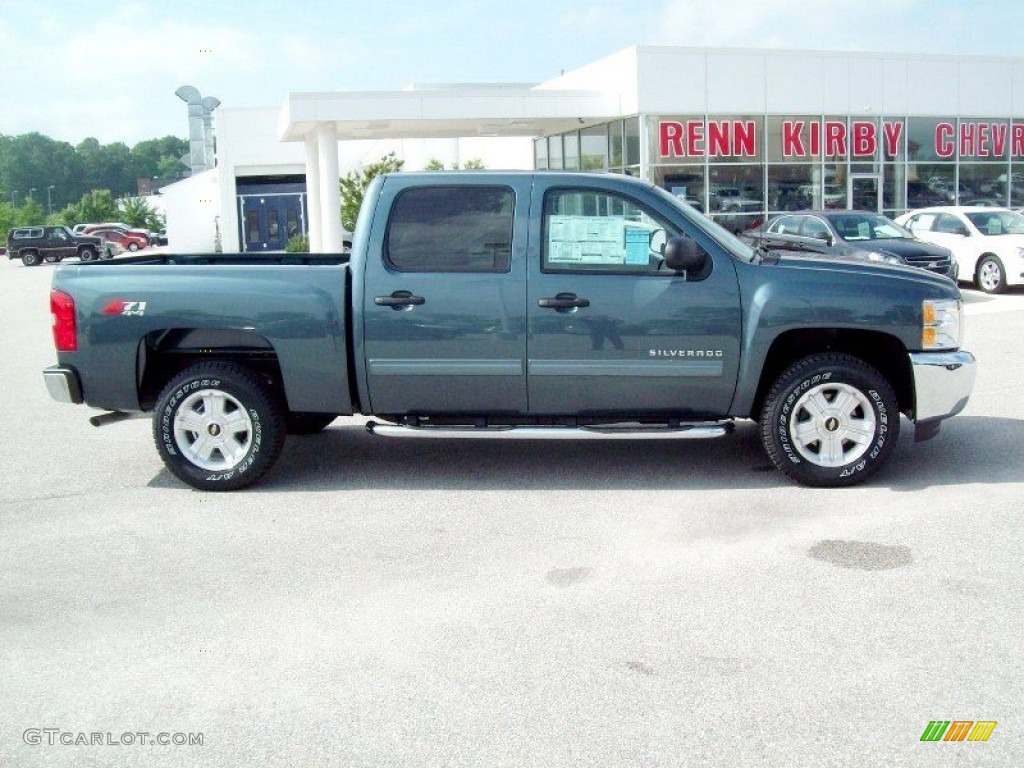 2012 Silverado 1500 LT Crew Cab 4x4 - Blue Granite Metallic / Light Titanium/Dark Titanium photo #3