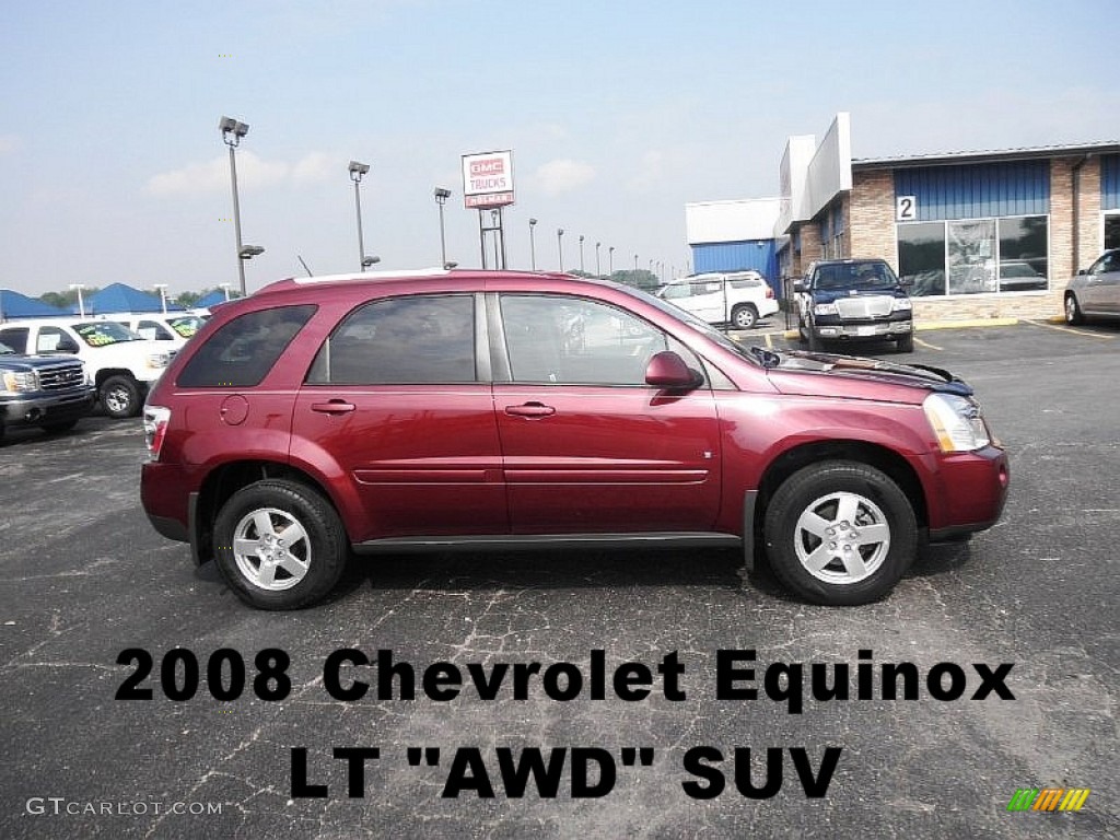 2008 Equinox LT AWD - Deep Ruby Red Metallic / Dark Gray photo #1