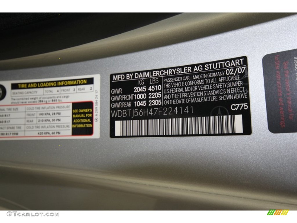 2007 CLK Color Code 775 for Iridium Silver Metallic Photo #65574551