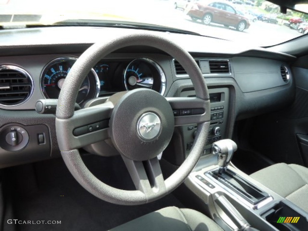 2010 Ford Mustang V6 Coupe Charcoal Black Steering Wheel Photo #65574731