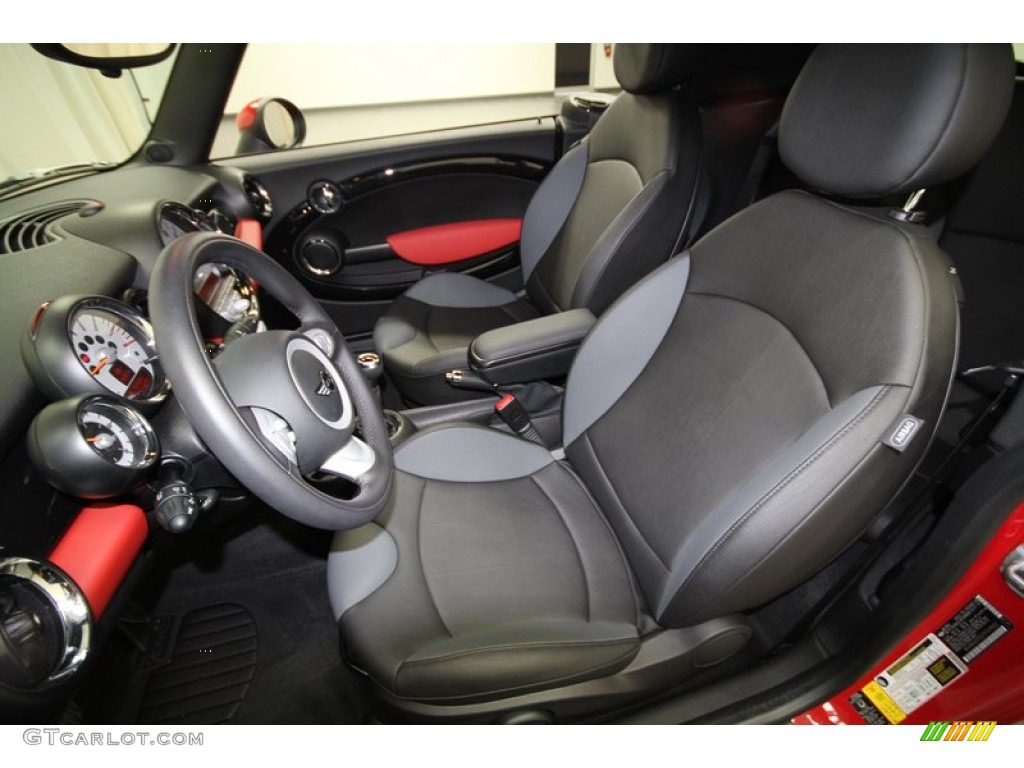 Black/Grey Interior 2009 Mini Cooper John Cooper Works Convertible Photo #65574821