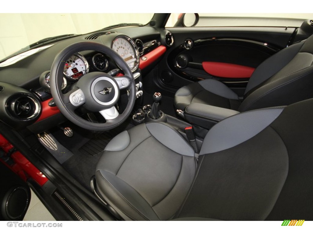 Black/Grey Interior 2009 Mini Cooper John Cooper Works Convertible Photo #65574905